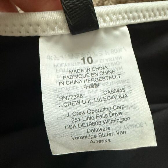 J. Crew Eco Solid Trish Cutout One Piece in Navy with White Contrast - Size 10 - Picture 5 of 6